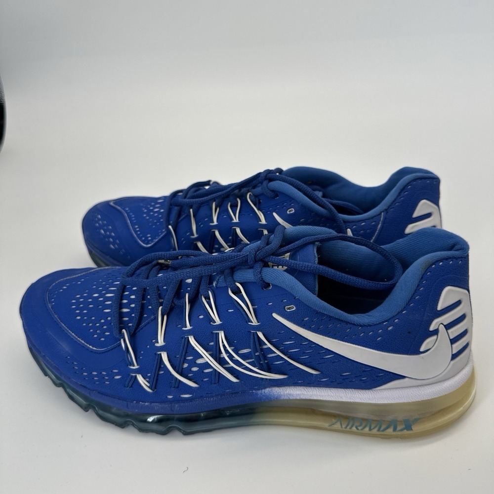 Size 11 Nike Air Max 2014 Mens 698903-043 Royal Blue Mesh White Athletic Shoes
